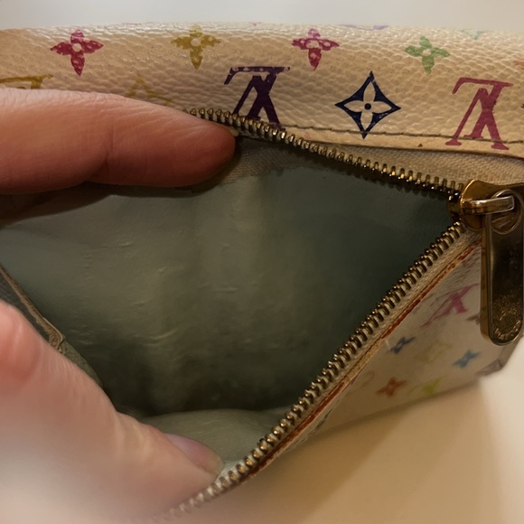 Authentic Louis Vuitton x Takashi Murakami White Multicolor Joey Wallet - Picture 16 of 17